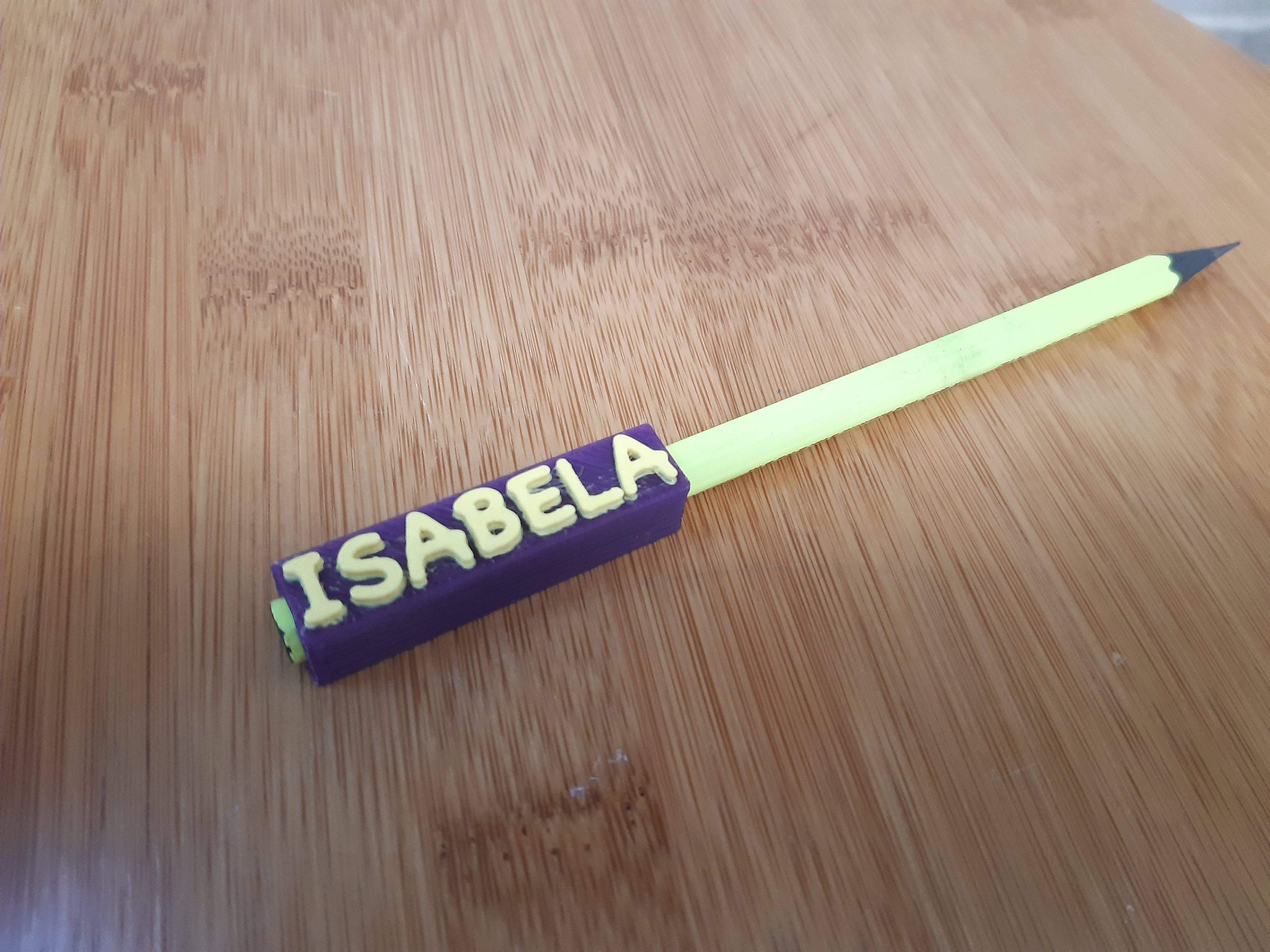 Identificador de Lápis Personalizado 3D - Tag Reutilizável para Lápis Redondo e Hexagonal - Volta às Aulas