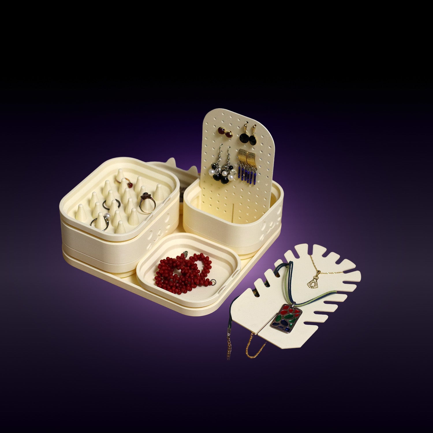 Kit completo de organizadores de joias modular