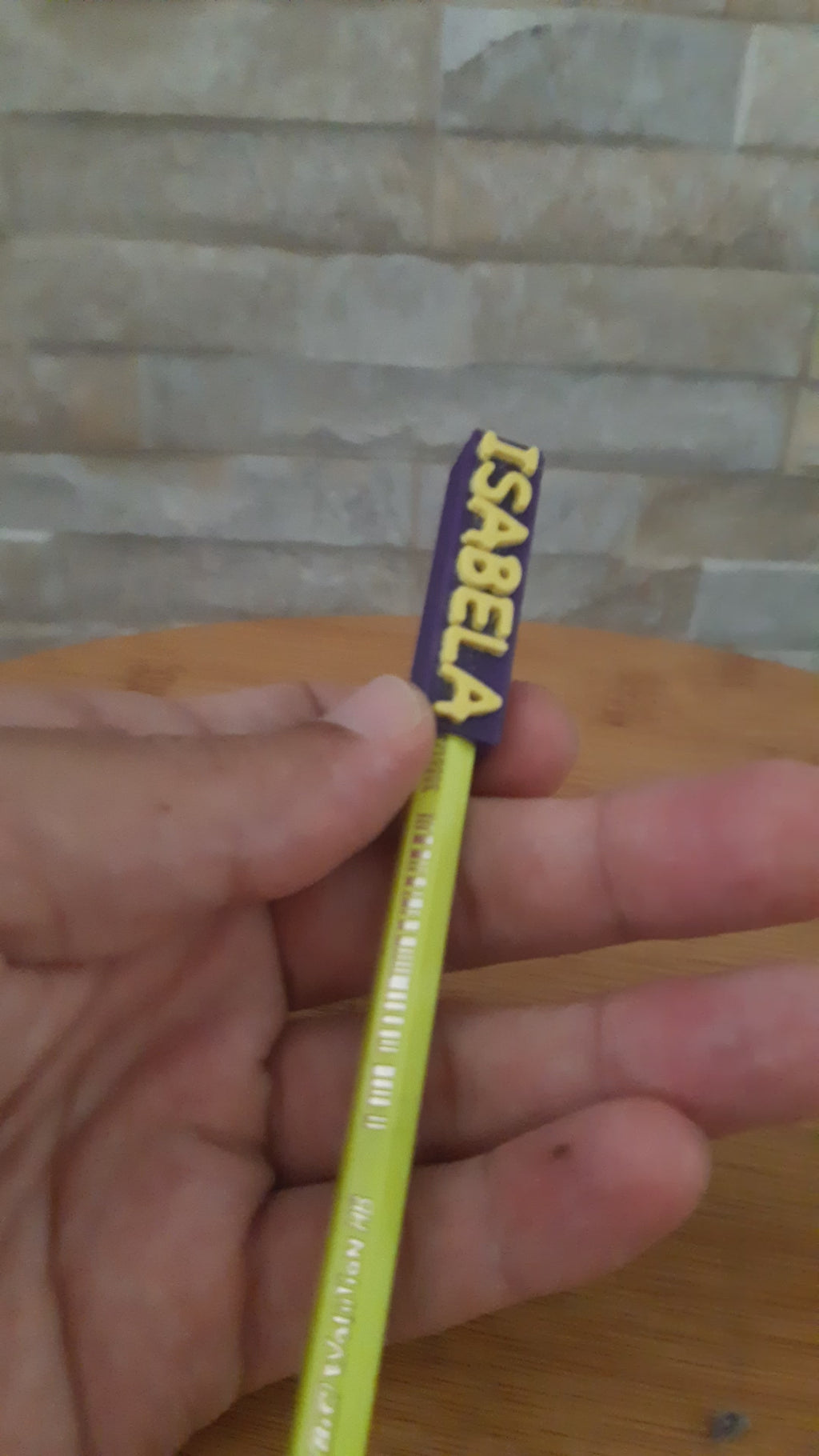 Identificador de Lápis Personalizado 3D - Tag Reutilizável para Lápis Redondo e Hexagonal - Volta às Aulas