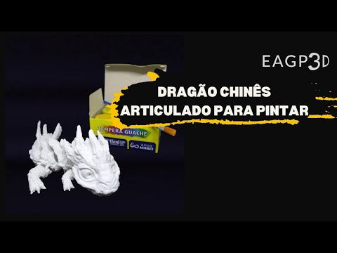 Dragão articulado com kit para pintura