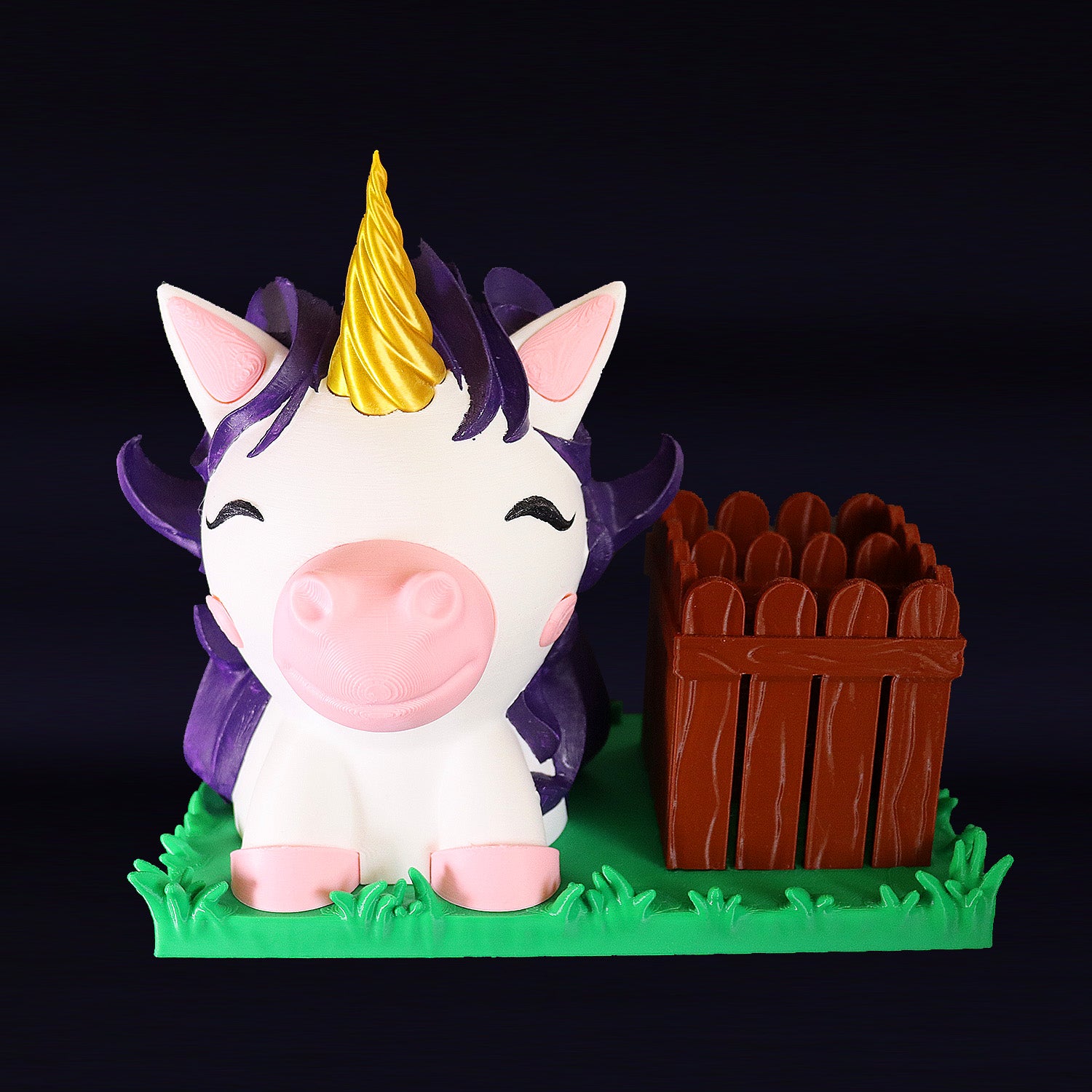 Porta-lápis e apoio de óculos de unicórnio