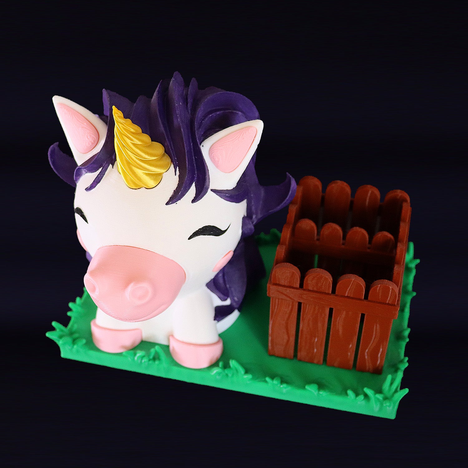 Porta-lápis e apoio de óculos de unicórnio