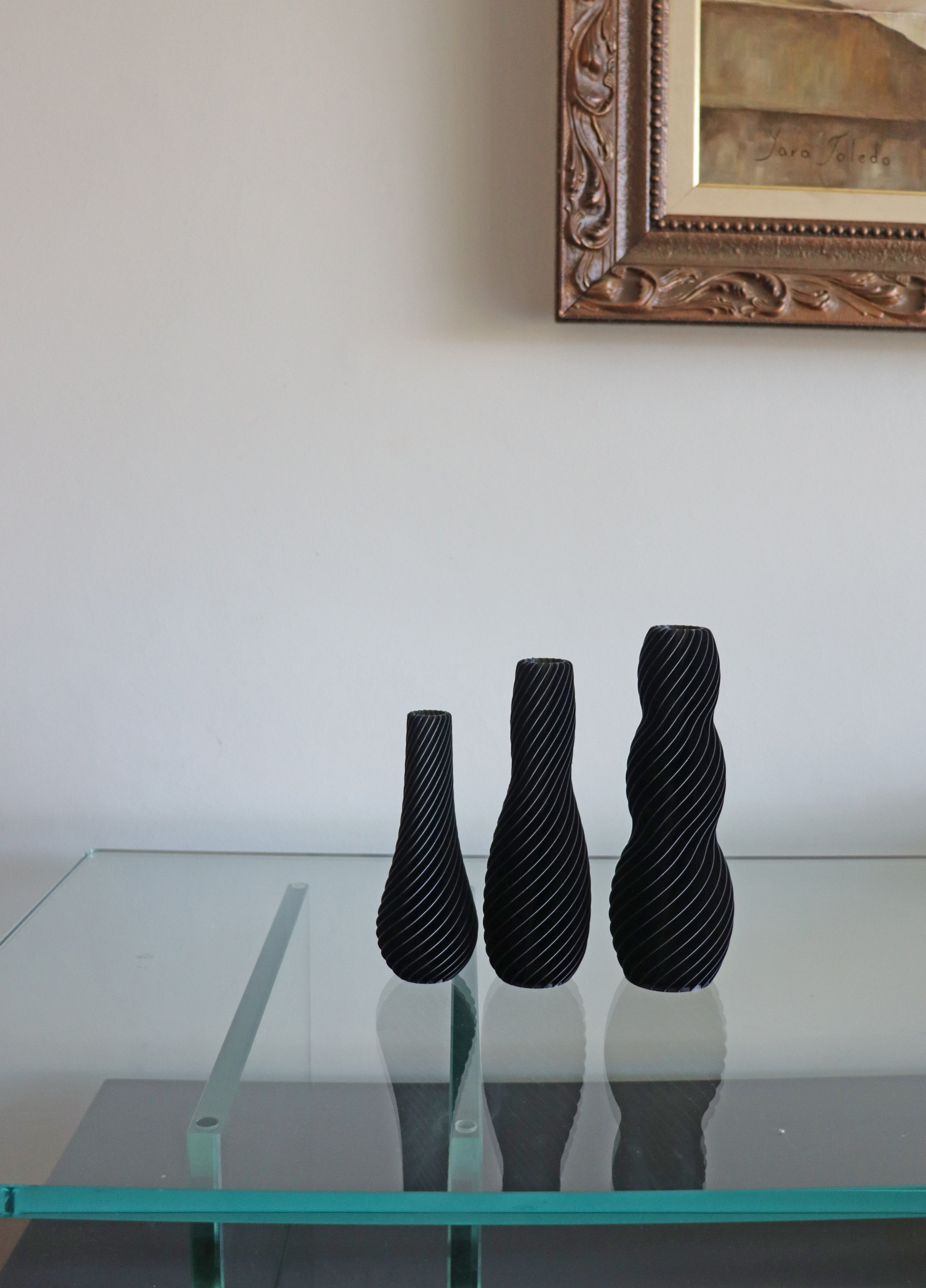 Conjunto de vasos espirais